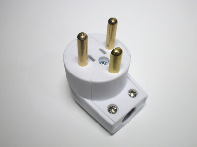 Danish plug with cord entry on the side. The pins are identical to the other one.