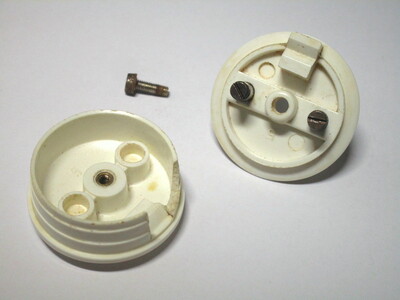 Interior of the plugs with screw terminals.
